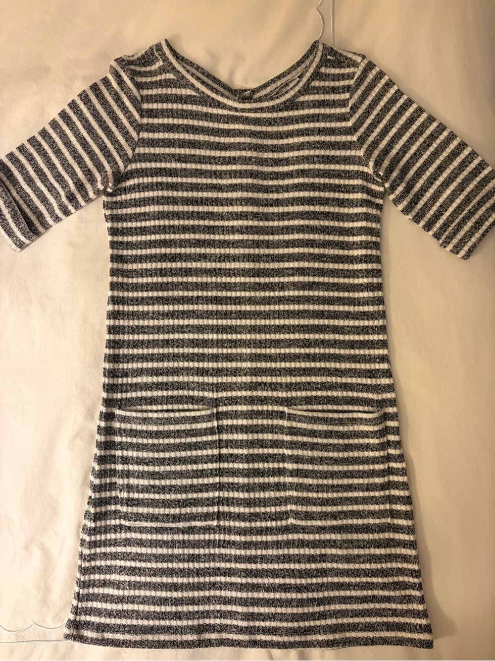 Jack by BB Dakota Black and White Striped Knit Mini Dress